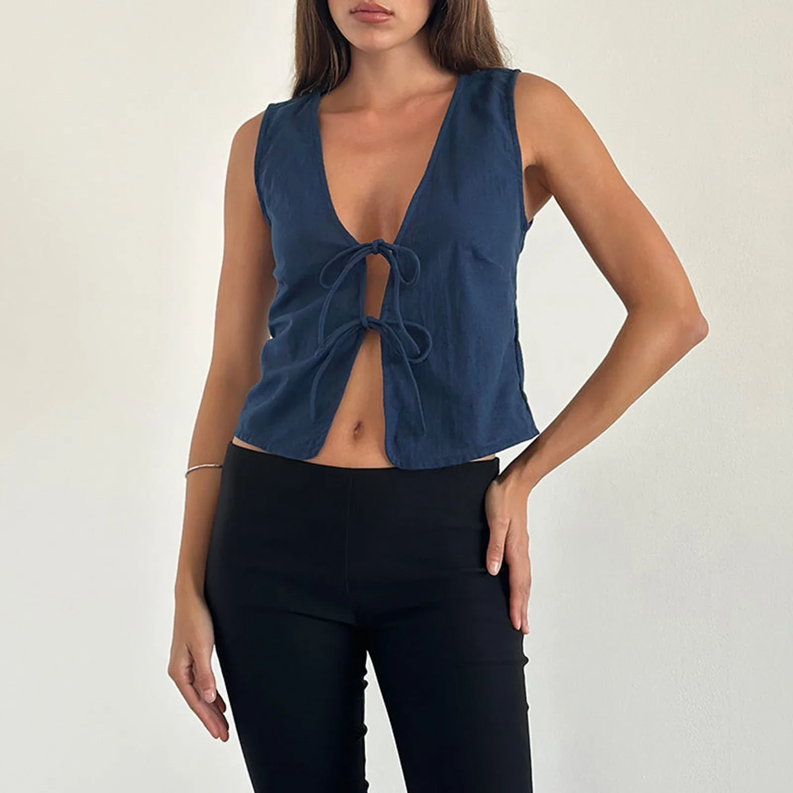 Double Tie Closure Crop Top - Image 4