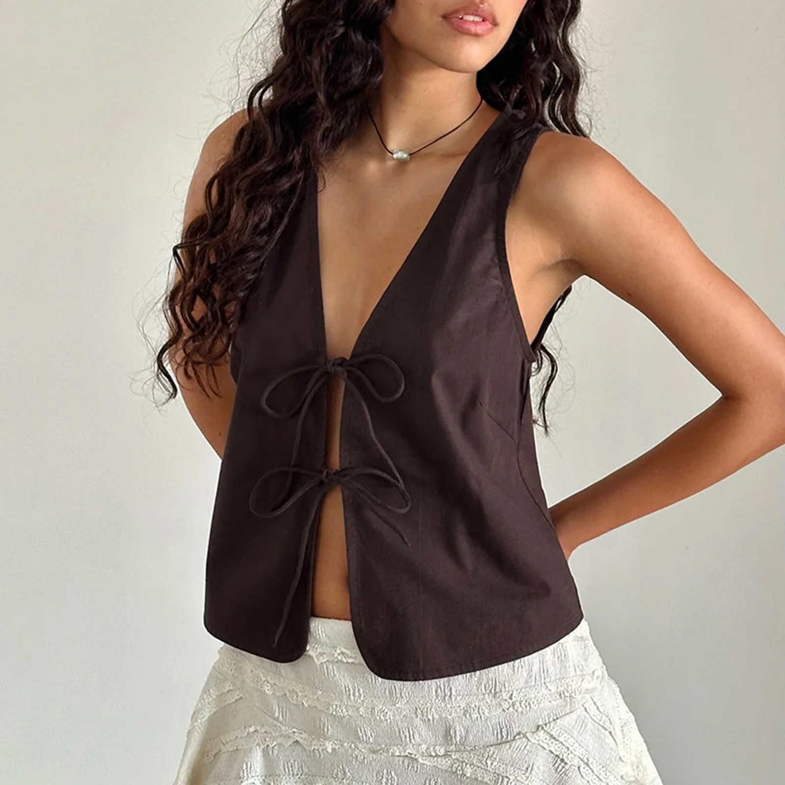 Double Tie Closure Crop Top - Image 6