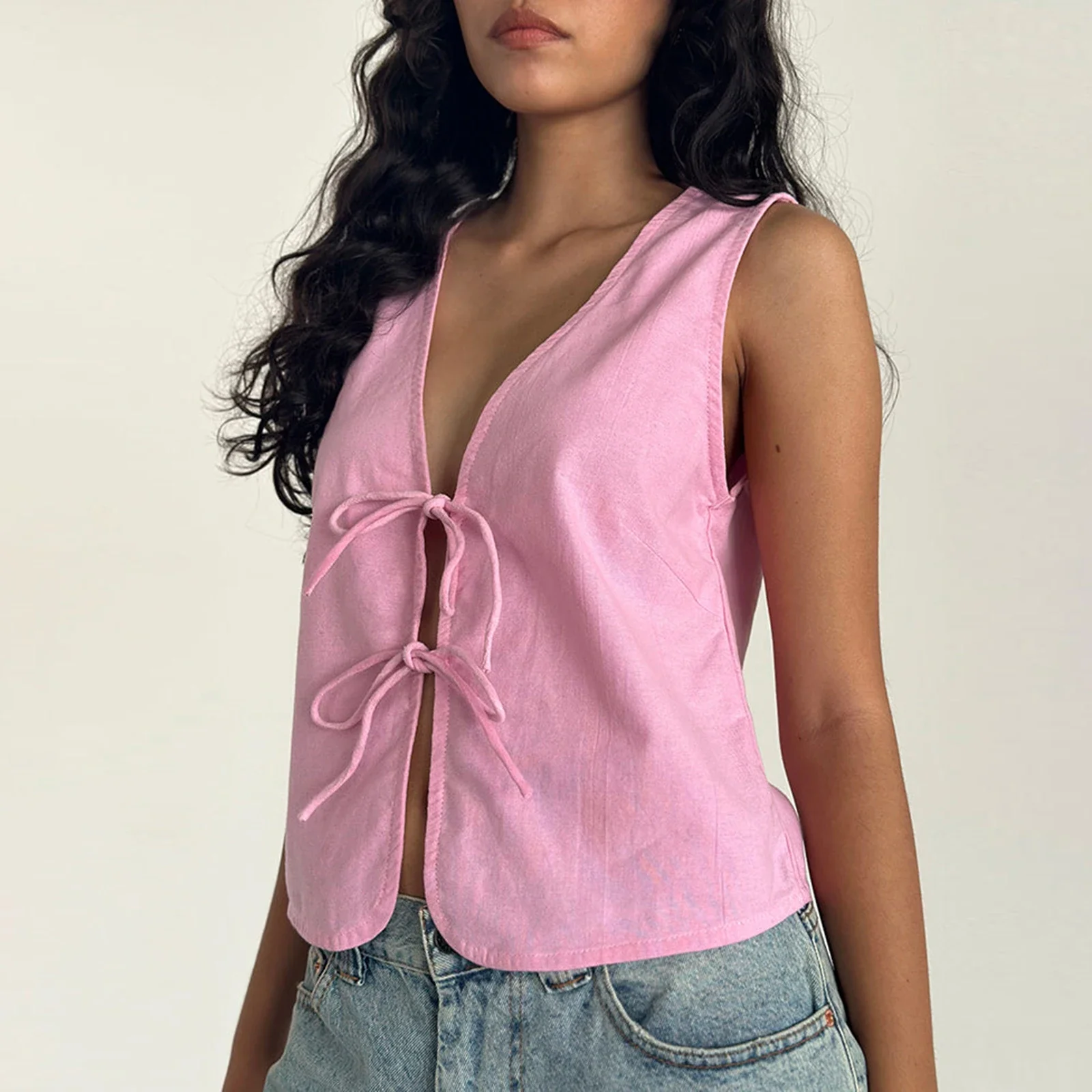 Double Tie Closure Crop Top - Image 8