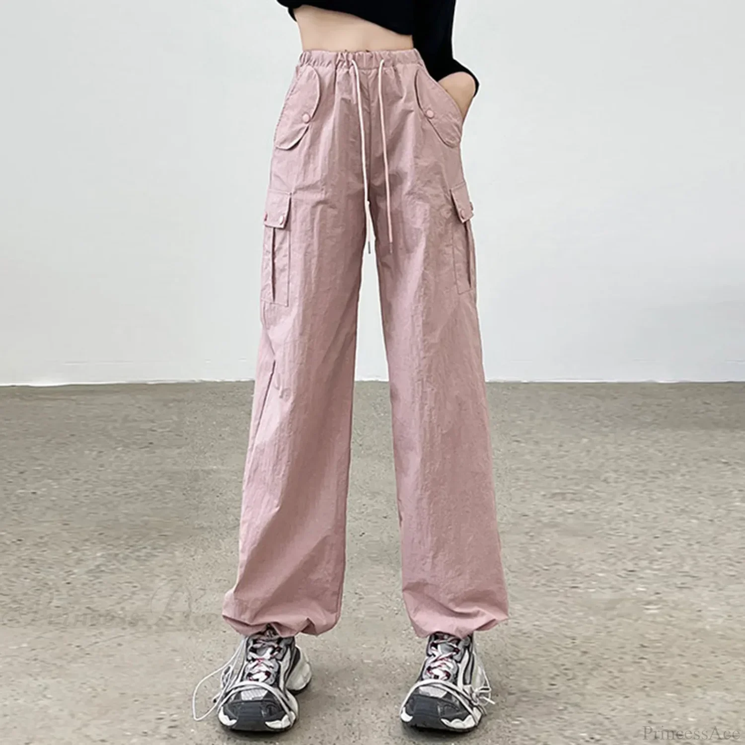 Drawstring Bound Feet Slim Fit Jogger Pants - Image 2