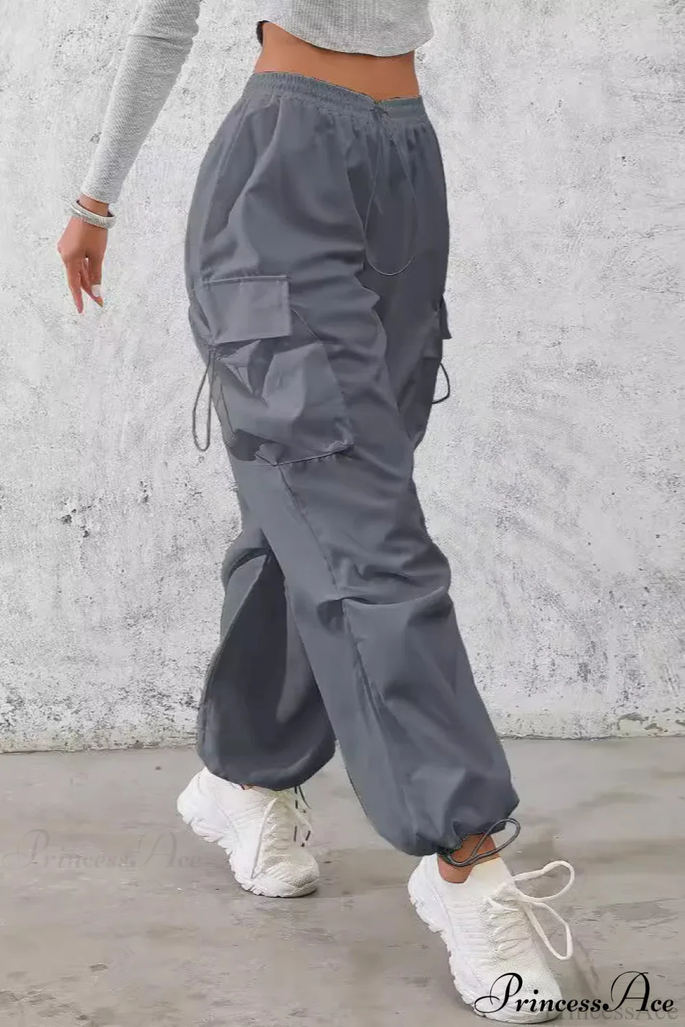 Drawstring Casual Pocket Cargo Pants - Image 2