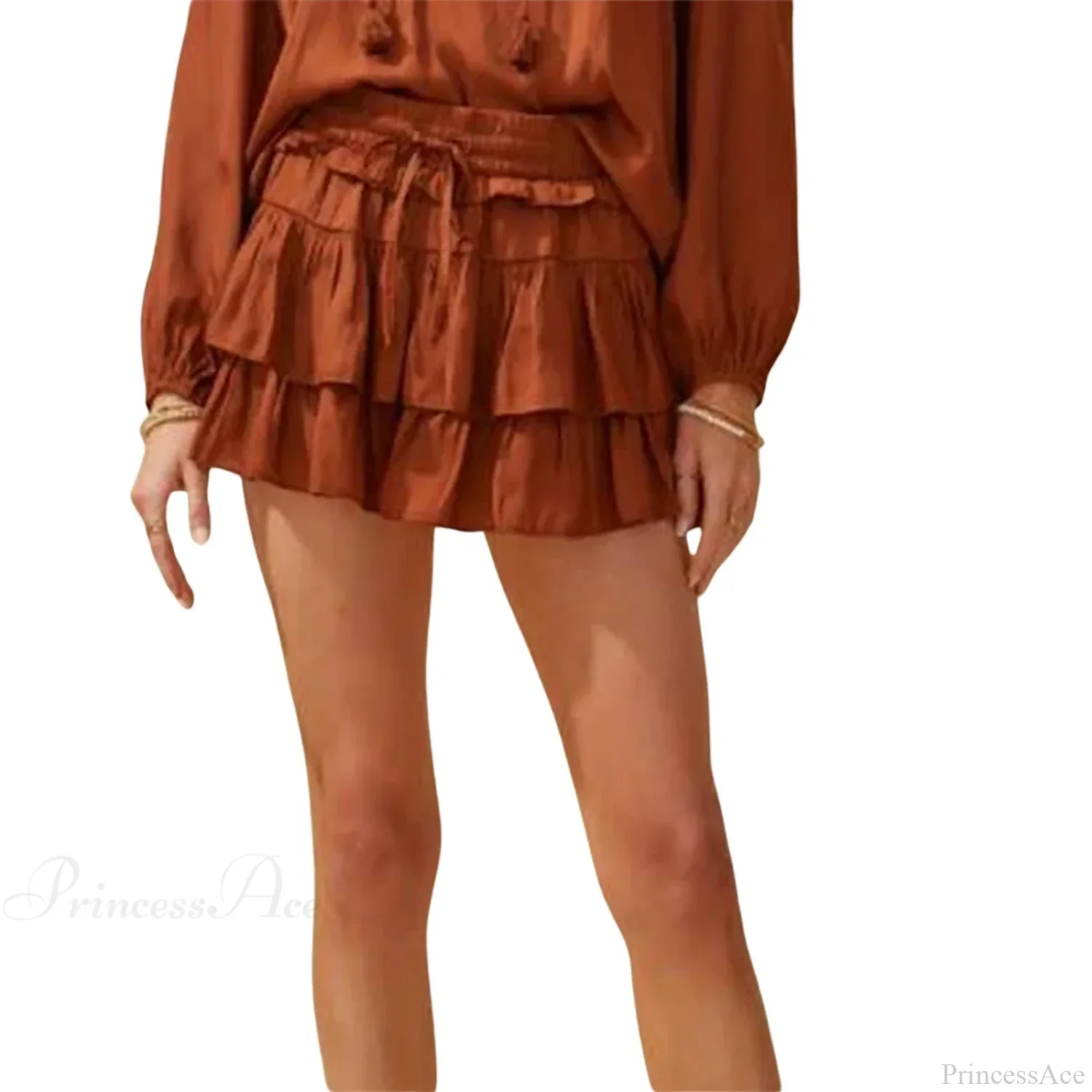 Drawstring Layered Ruffles Skirt - Image 7