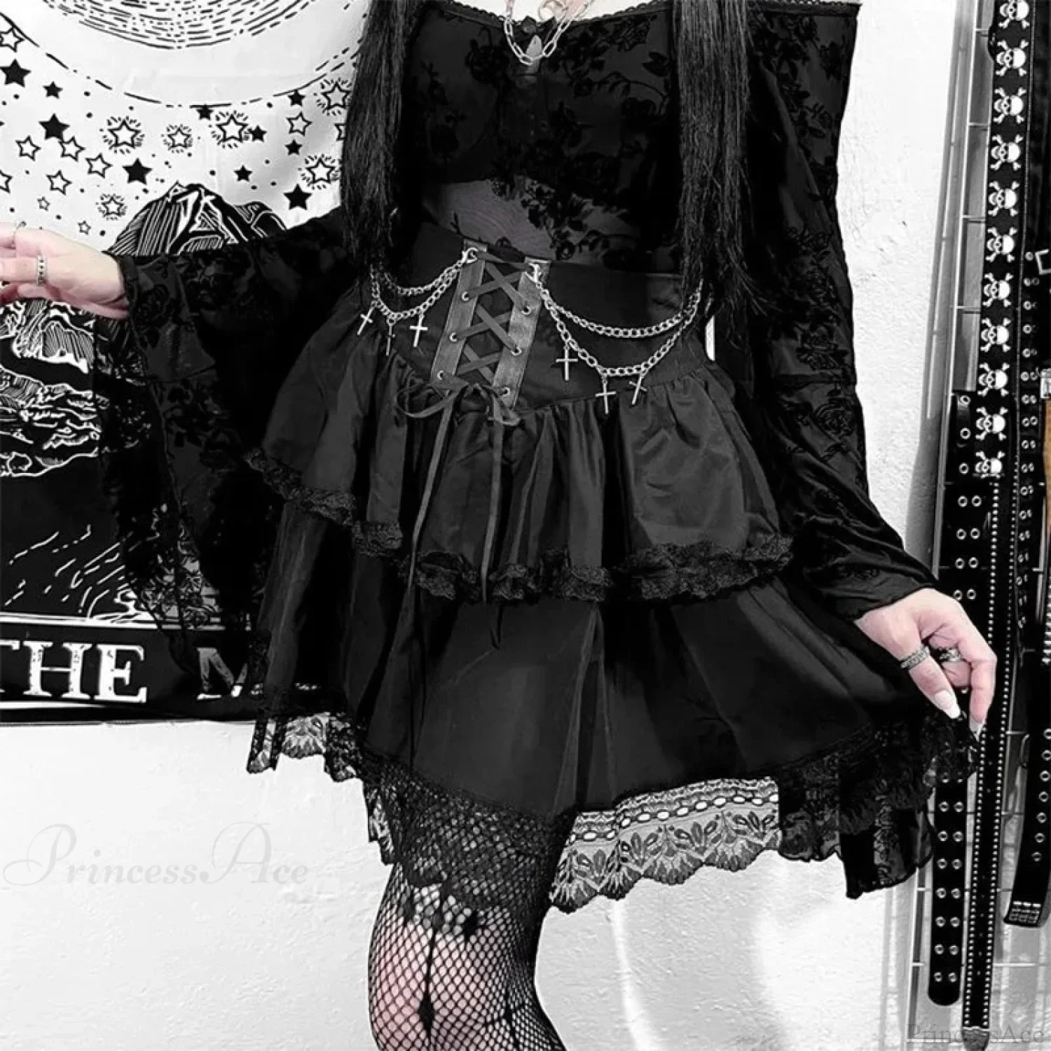 Drawstring Ruffle Fairycore Skirt - Image 5