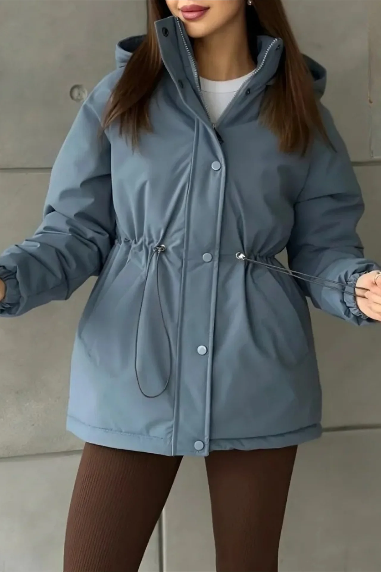 Drawstring Waist Leisure Outdoor Sports Mountaineering Jacket - Image 11