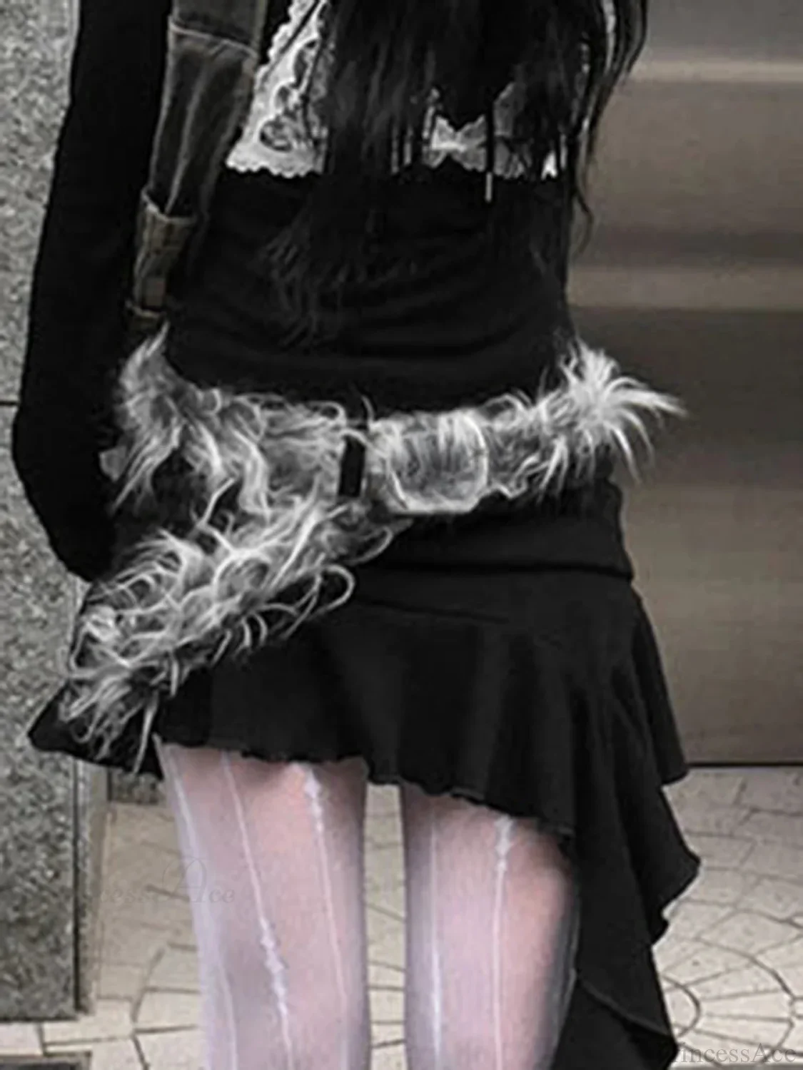 Dull False Hair Gothic Leather Strap - Image 2