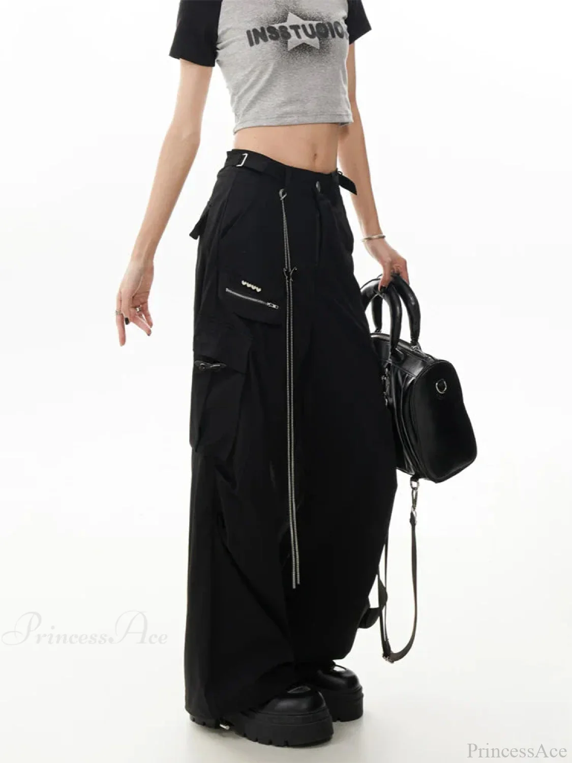 Dull Gothic Y2K Cargo Parachute Pant - Image 5