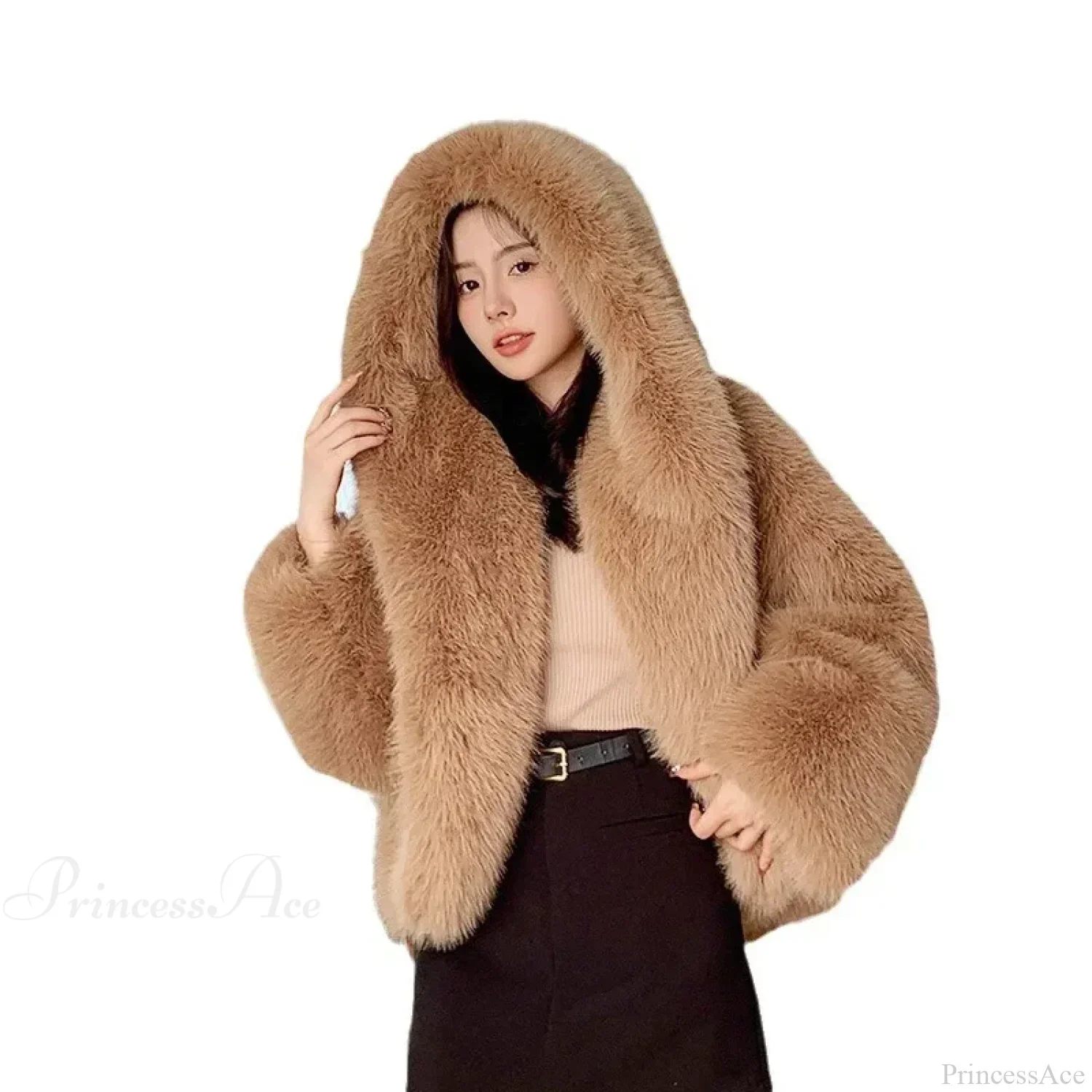 Eco-Friendly ImiTation Fox Hooded Coat - Image 5