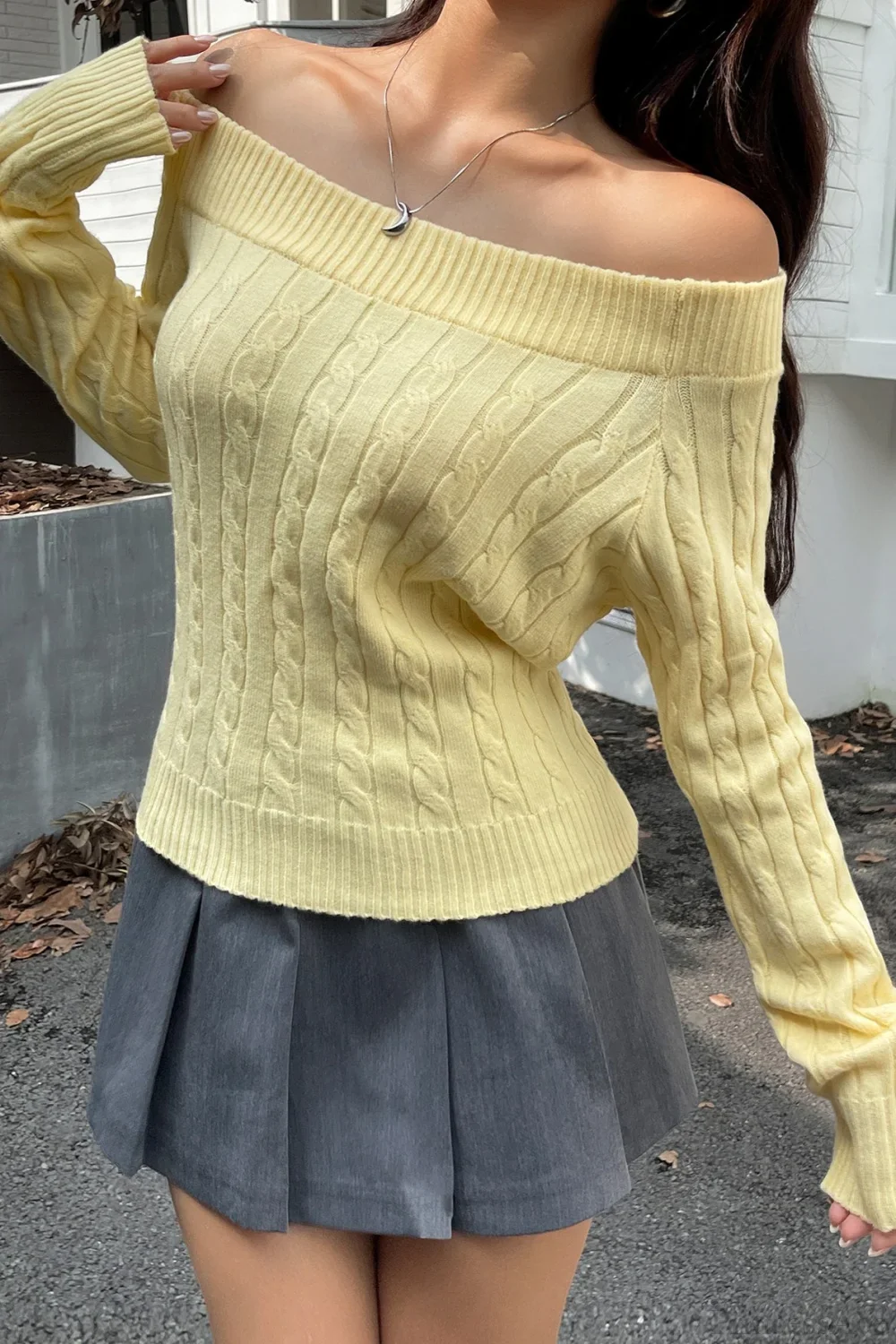 Edgy Long-Sleeve Knit Sweater - Image 5