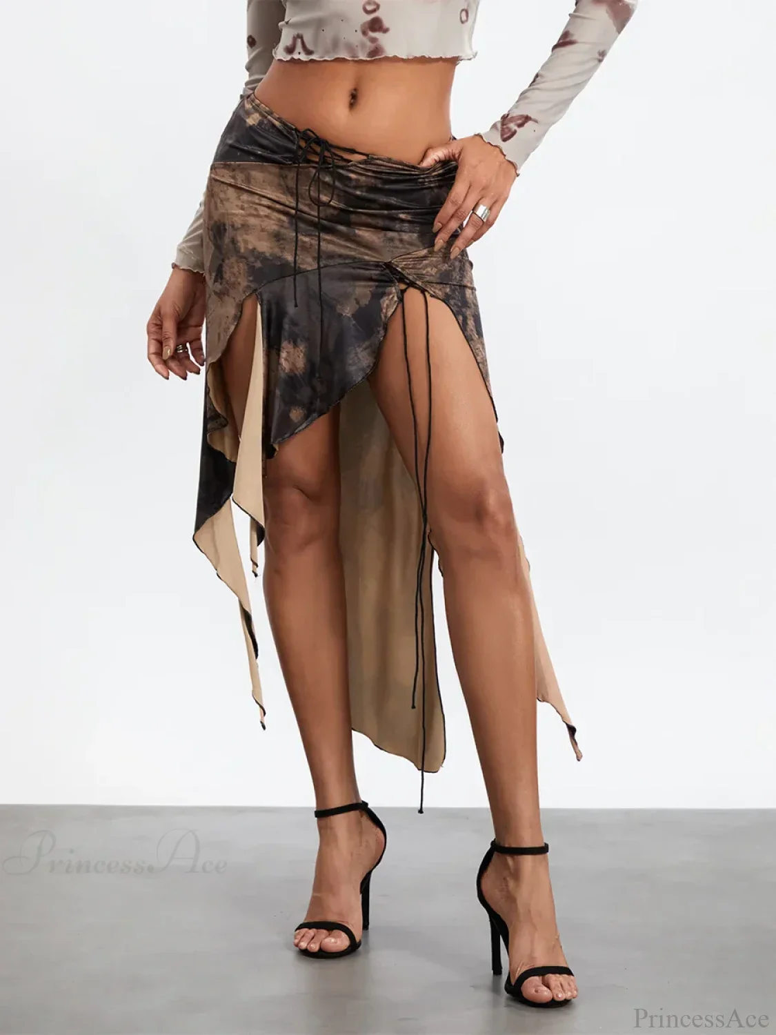 Elastic Waist Draped Ruffle Skirt - Image 5
