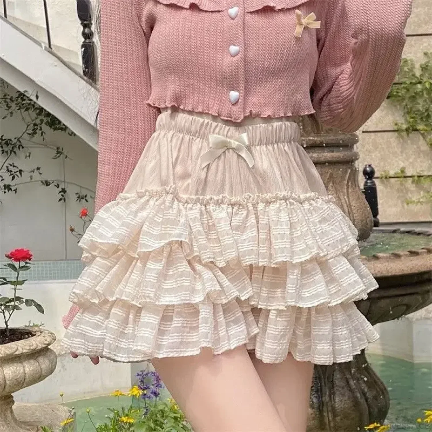 Elastic Waist Lace Skirt