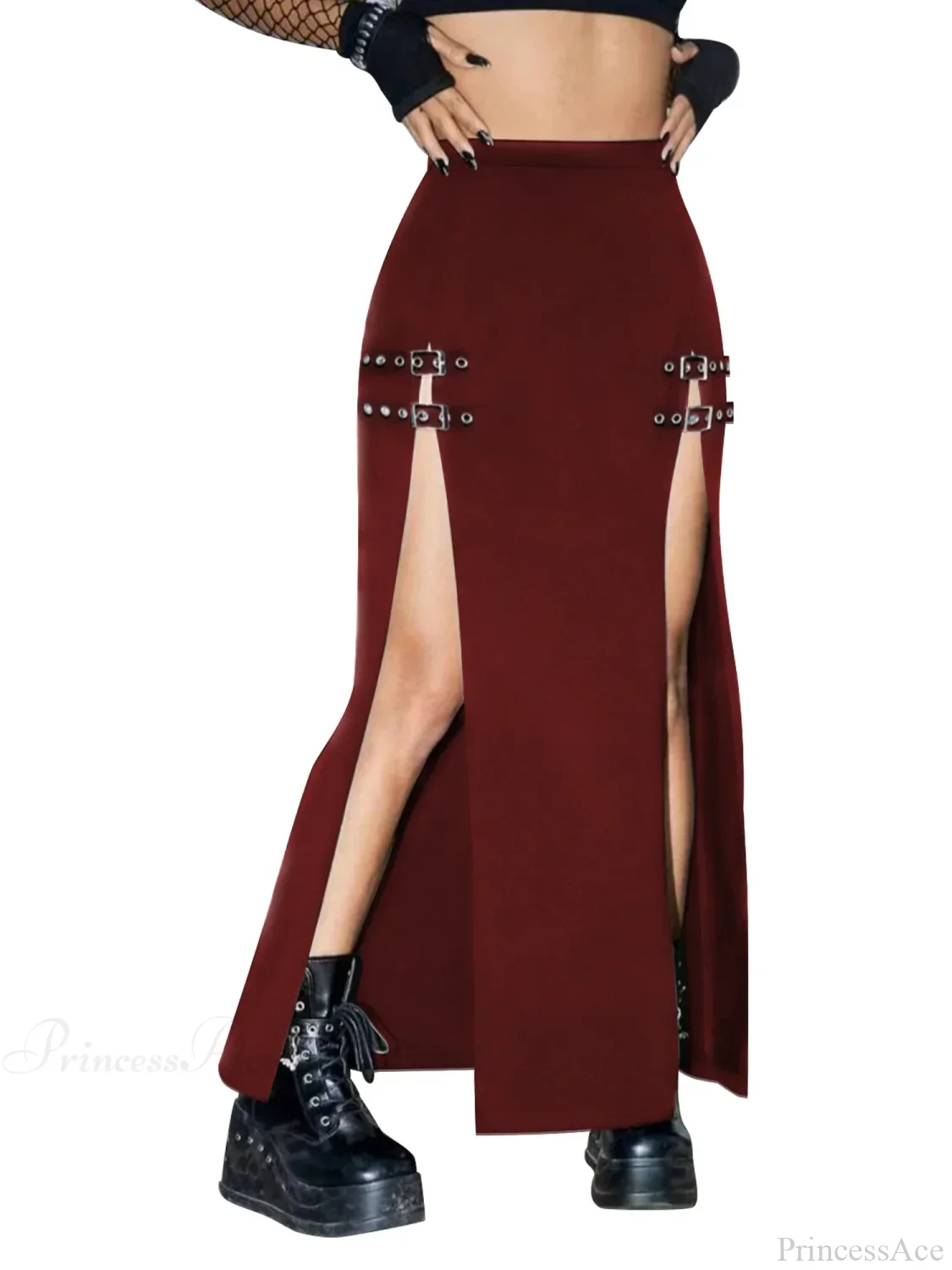 Elastic Waist Maxi Goth Skirt - Image 10