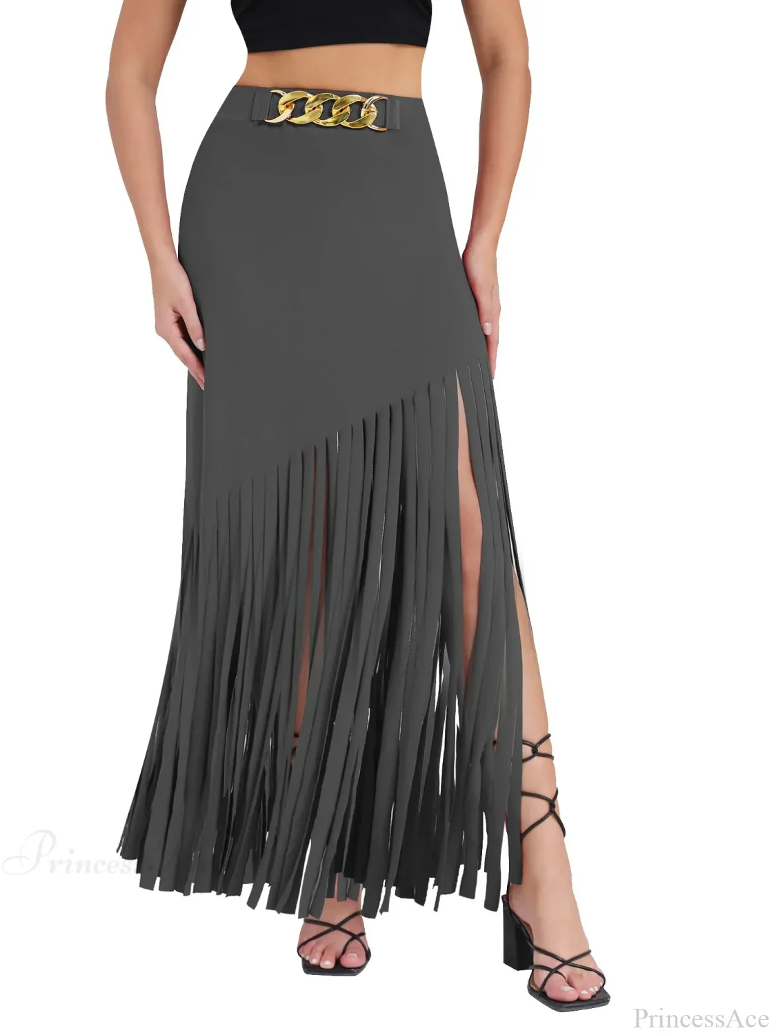 Elastic Waist Maxi Goth Skirt - Image 7
