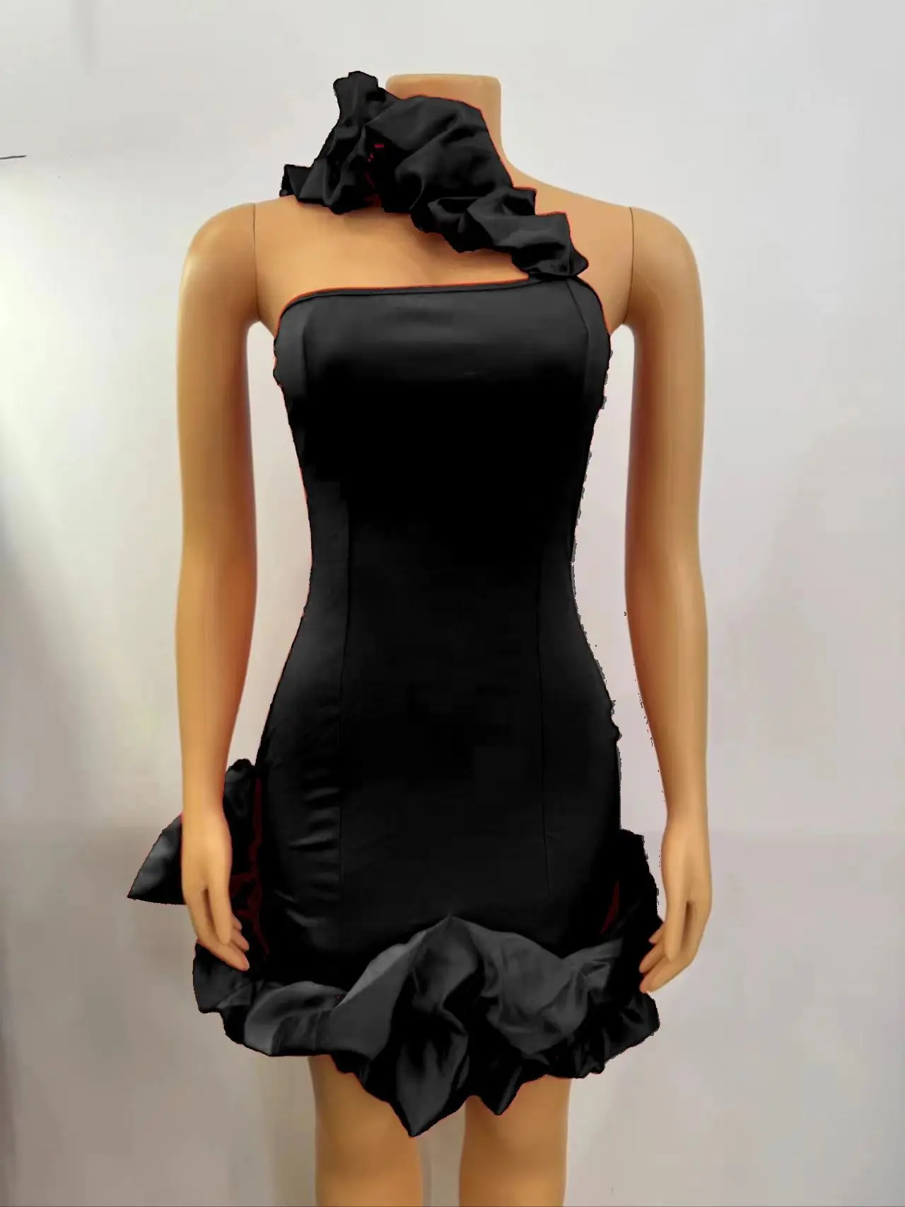 Elegant A-Line Backless One-Shoulder Red Party Dress - Image 7