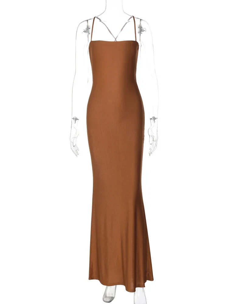 Elegant Backless Draped Bandage Sexy Maxi Party Dress - Image 5