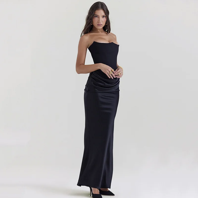 Elegant Corset Strap Neck Backless Maxi Red Party Dress - Image 4