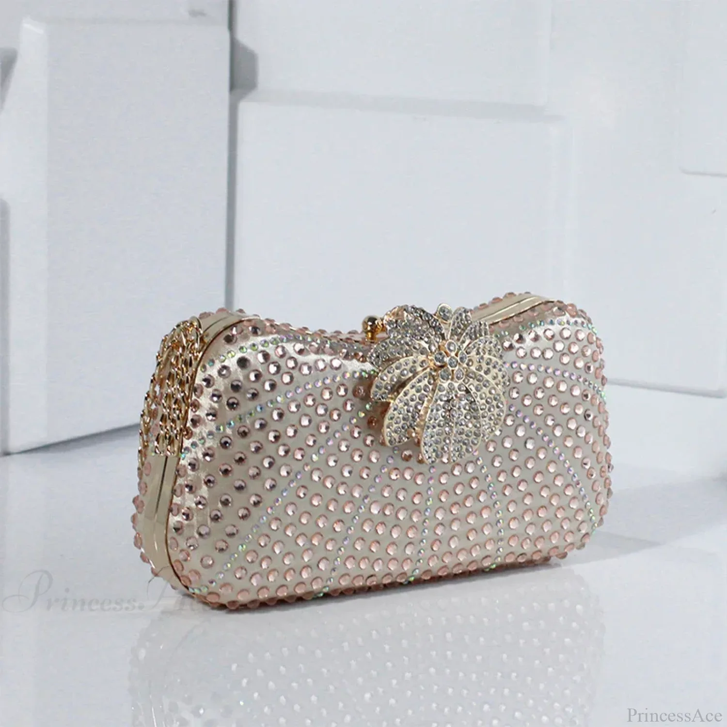 Elegant Crystal Shiny Evening Clutch Purse Wedding Bag - Image 5