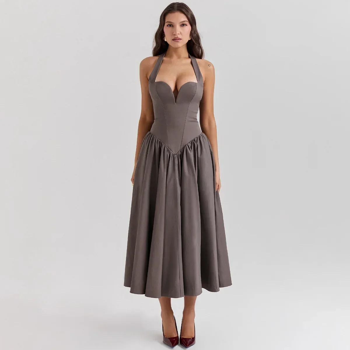 Elegant Fit and Flare Casual Sexy Party Dress - Image 7
