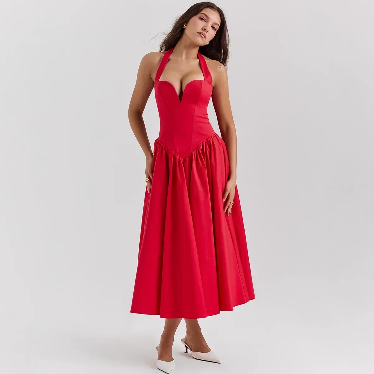Elegant Fit and Flare Casual Sexy Party Dress - Image 8