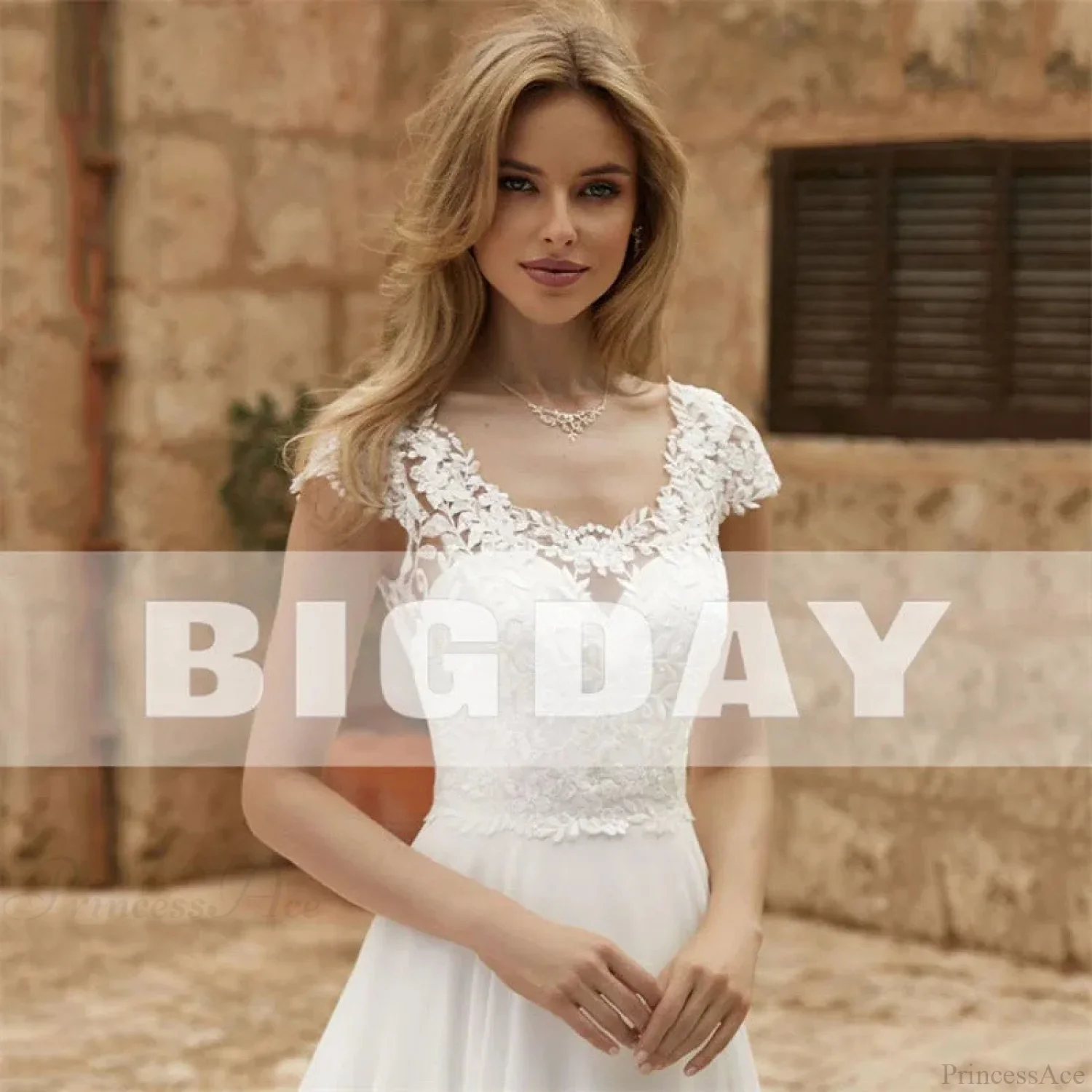 Elegant Lace Long Train Bridal Wedding Dress - Image 3