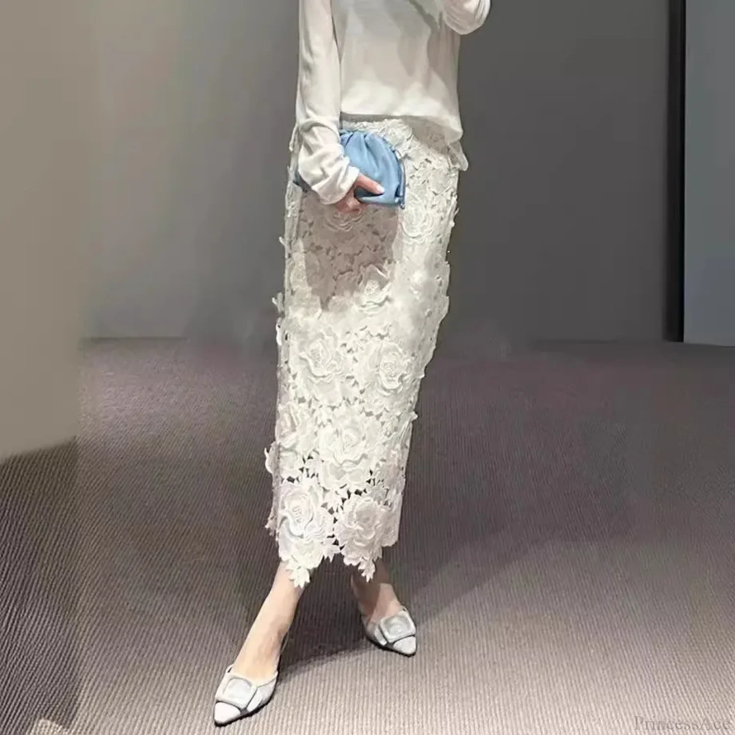 Elegant Lace Pencil Skirt for Women Work Cocktail Party - Image 3