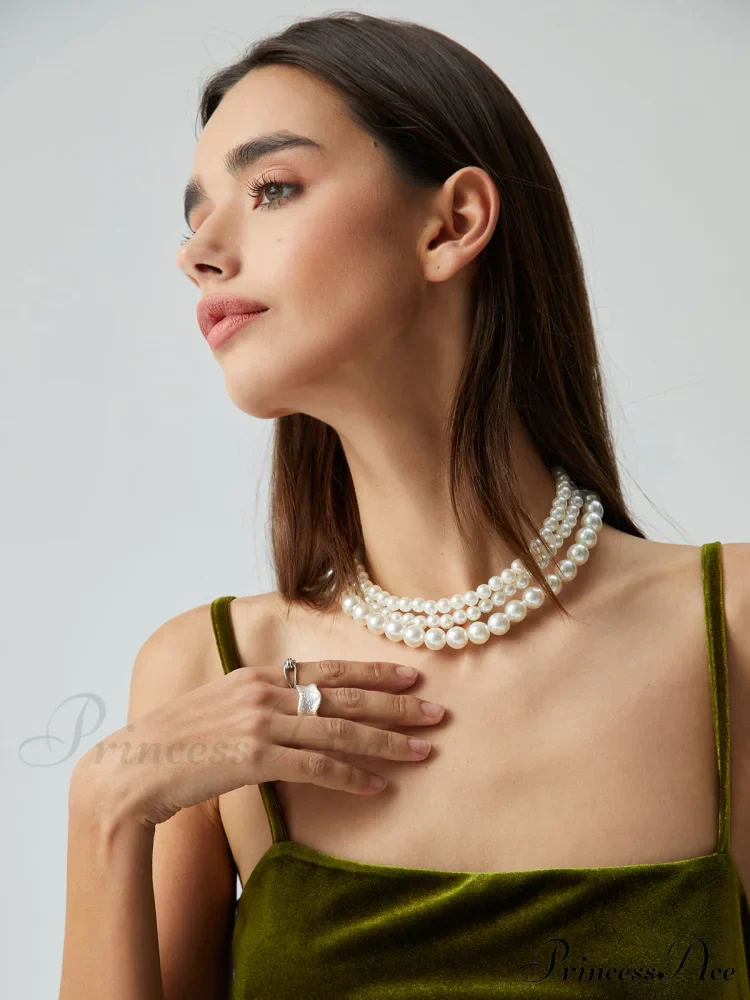 Elegant Layered Pearl Necklace - Image 5