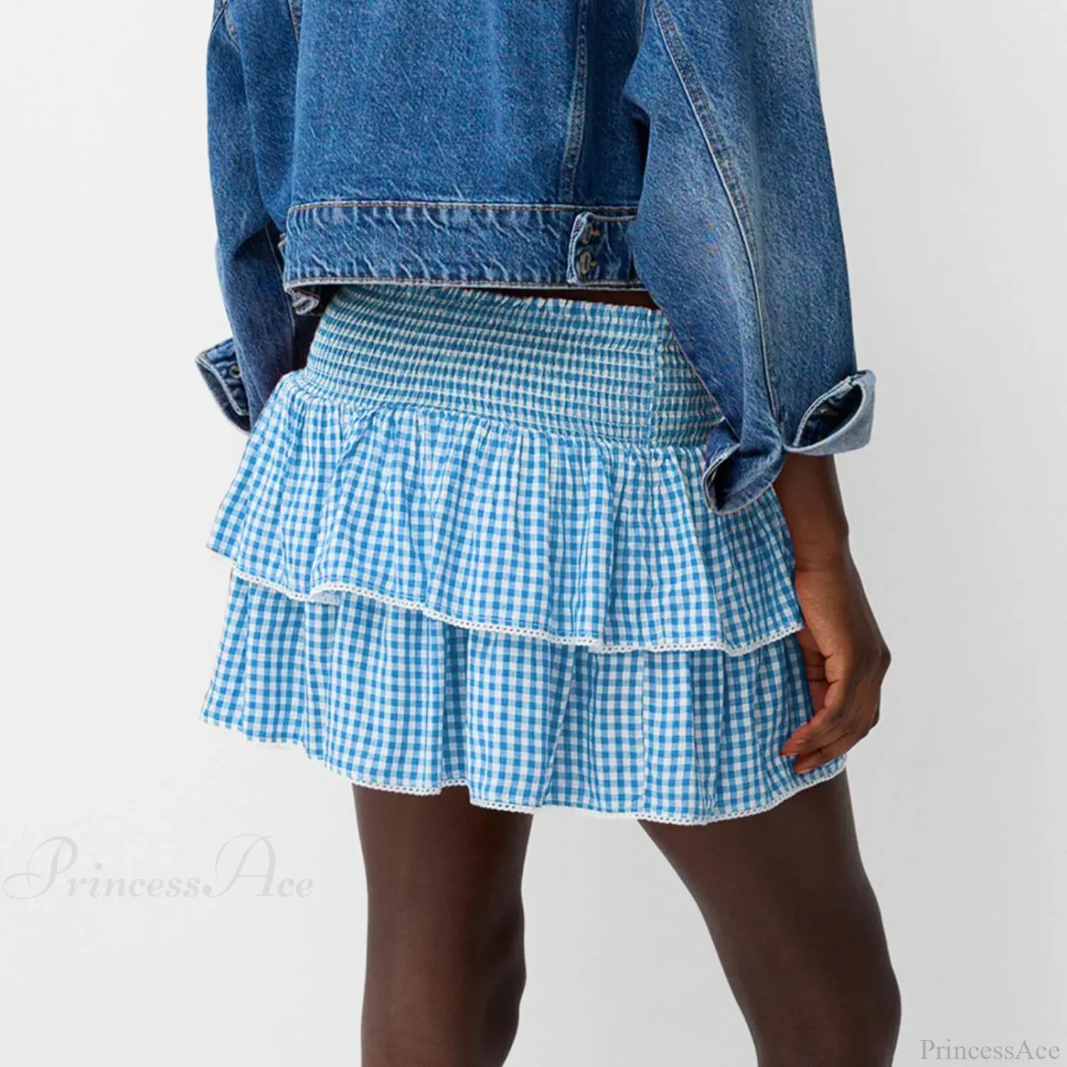 Elegant Layered Plaid Summer Skirt - Image 6
