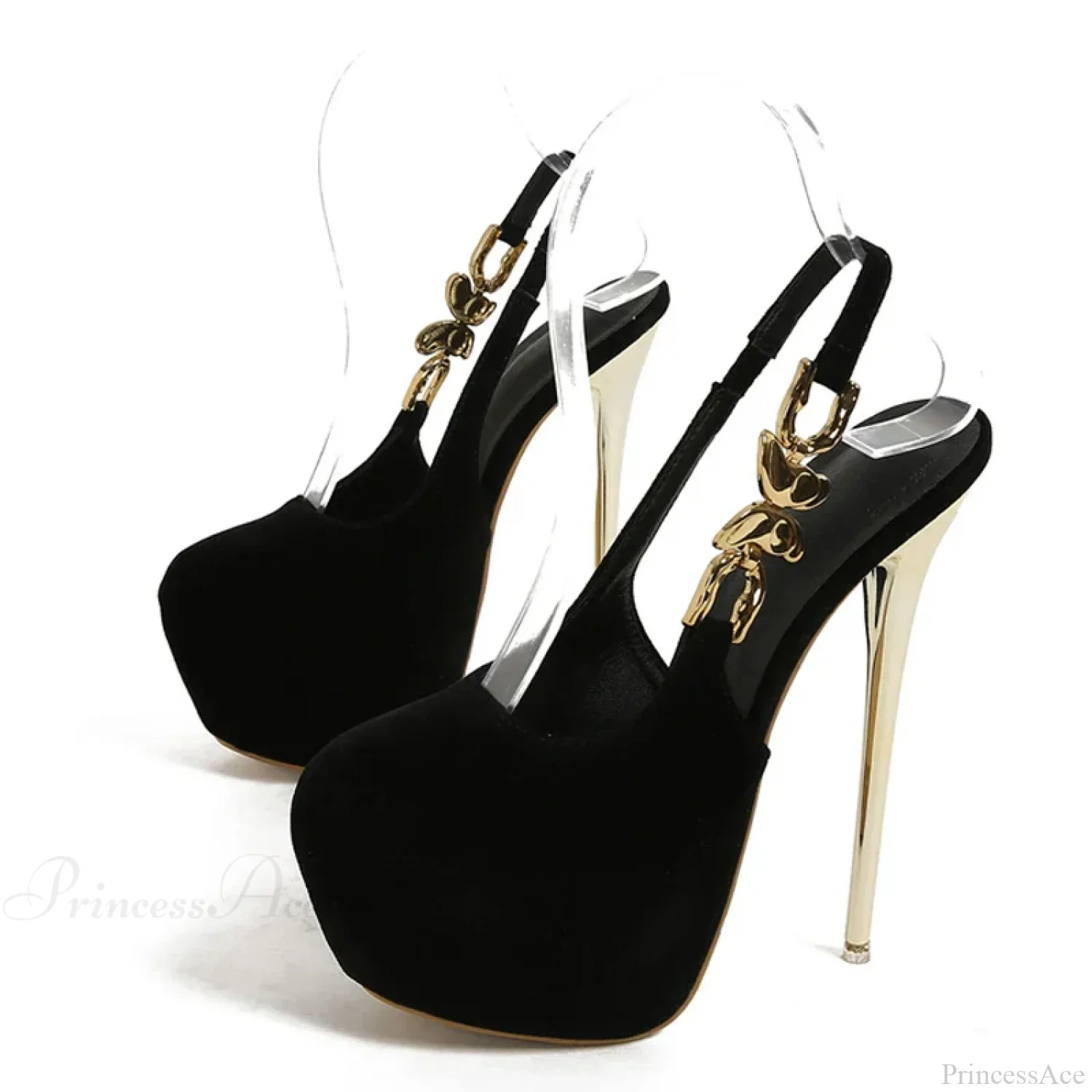 Elegant Metal Butterfly-Chain Back-Strap Extreme High Platform Prom Wedding Sexy Pumps High Heel - Image 3