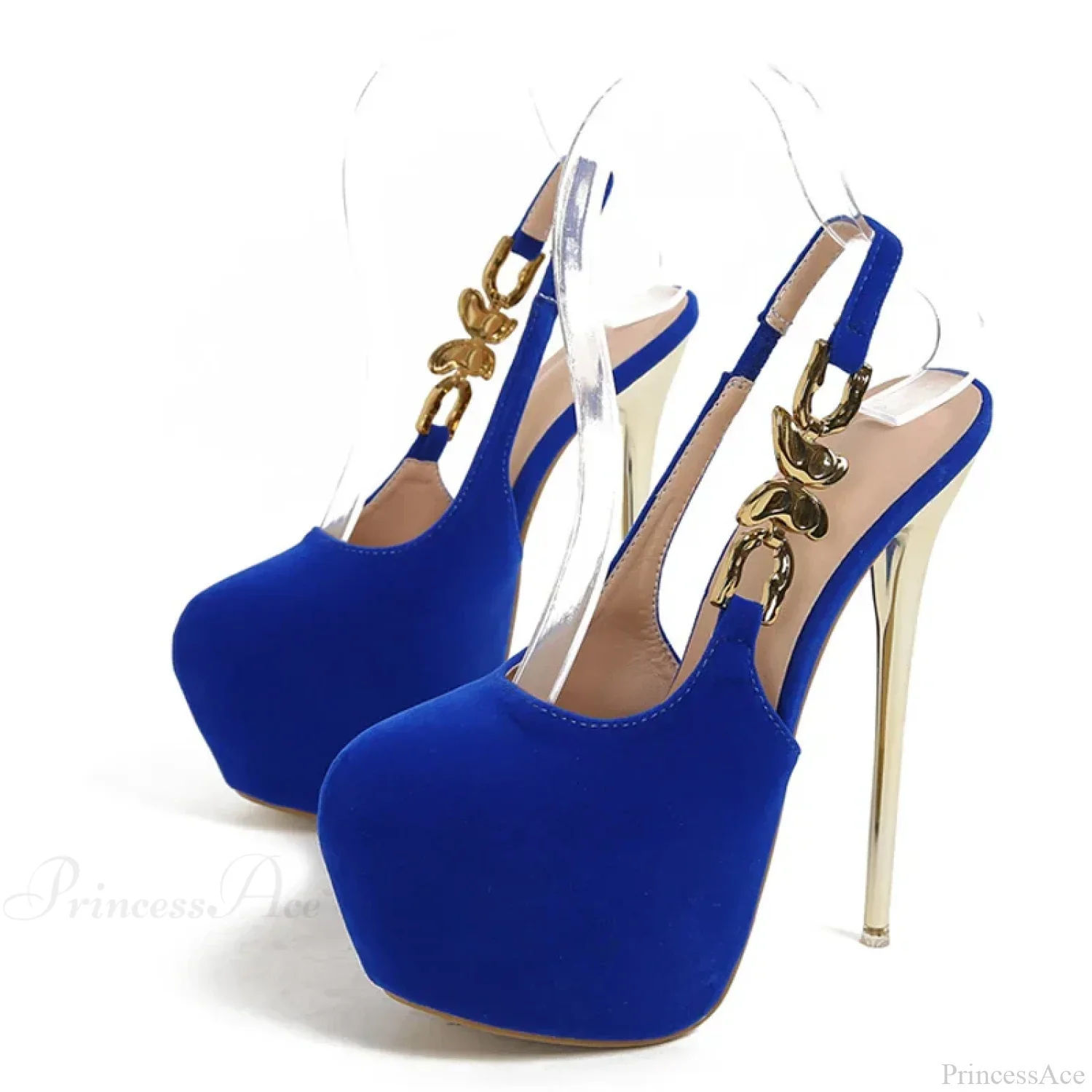 Elegant Metal Butterfly-Chain Back-Strap Extreme High Platform Prom Wedding Sexy Pumps High Heel - Image 4
