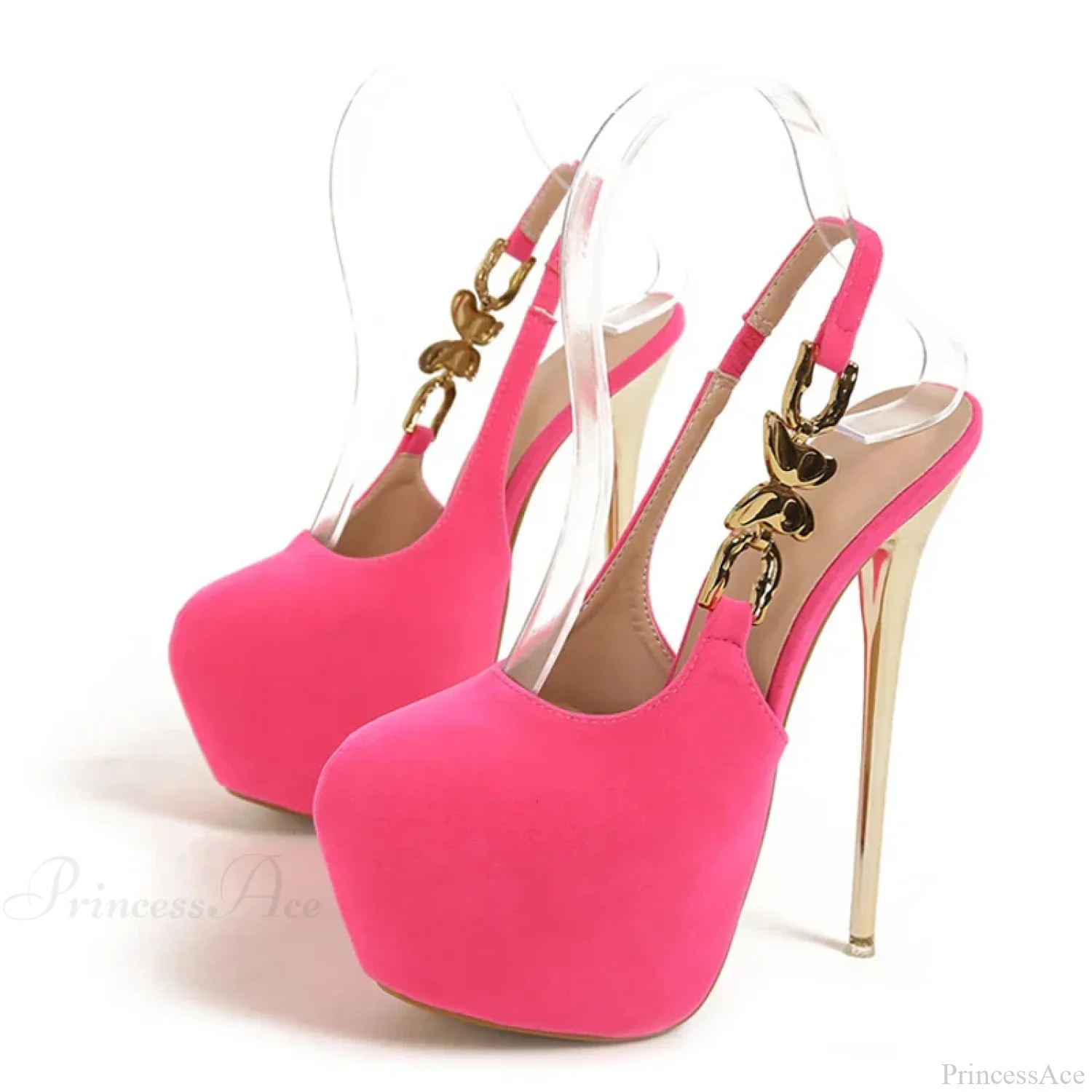 Elegant Metal Butterfly-Chain Back-Strap Extreme High Platform Prom Wedding Sexy Pumps High Heel - Image 7