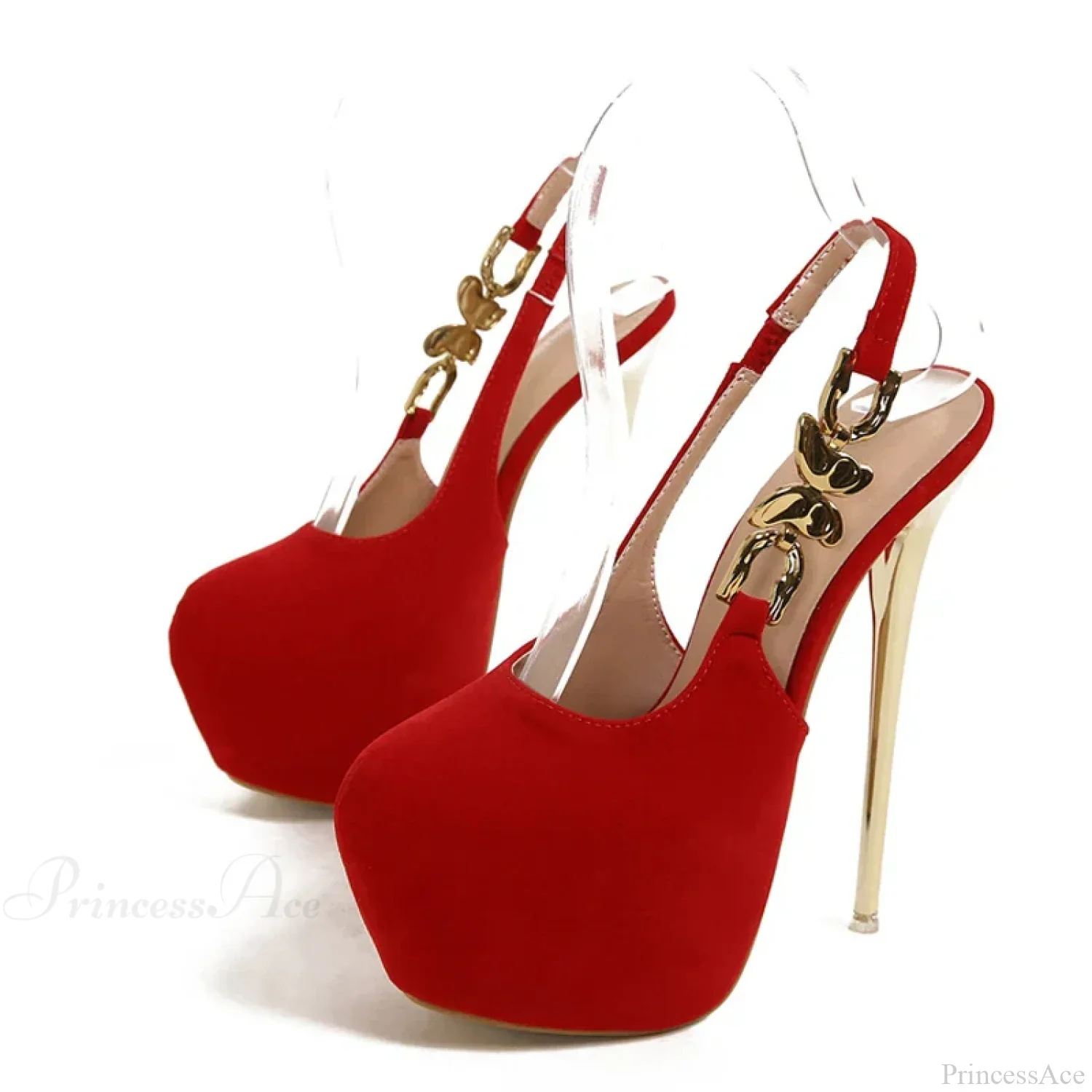 Elegant Metal Butterfly-Chain Back-Strap Extreme High Platform Prom Wedding Sexy Pumps High Heel - Image 8