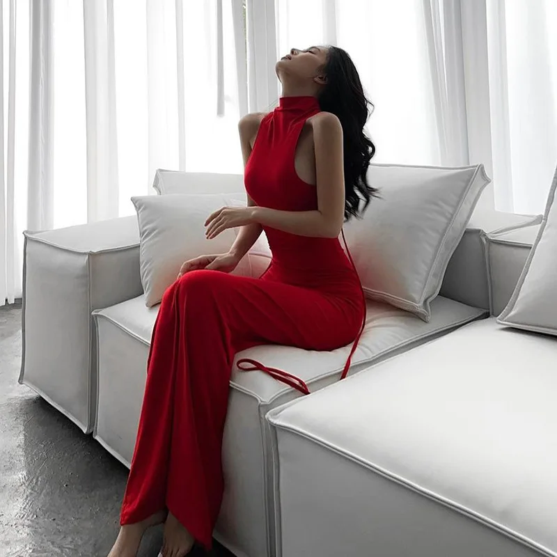 Elegant Off Shoulder High Waist Slim Long Red Luxury Evening Party Dress - Image 5