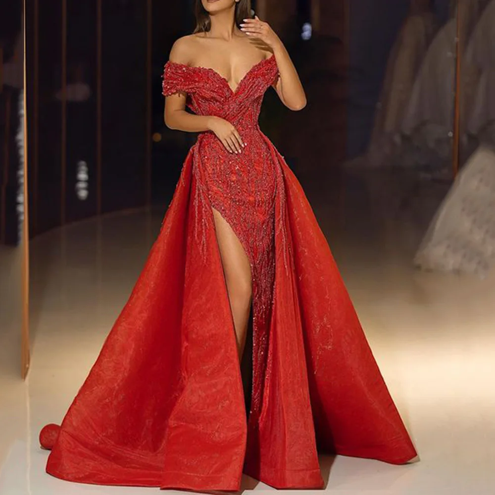 Elegant Off Shoulder Wedding Party Dress - Image 4