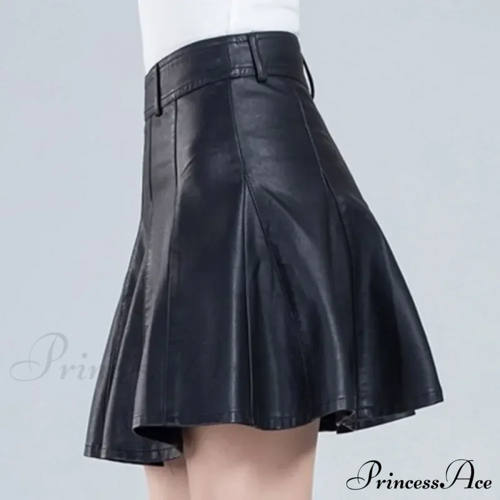 Elegant Plus Size New Fashion Korean Genuine Real Leather High Waist Sexy Skirt - Image 3