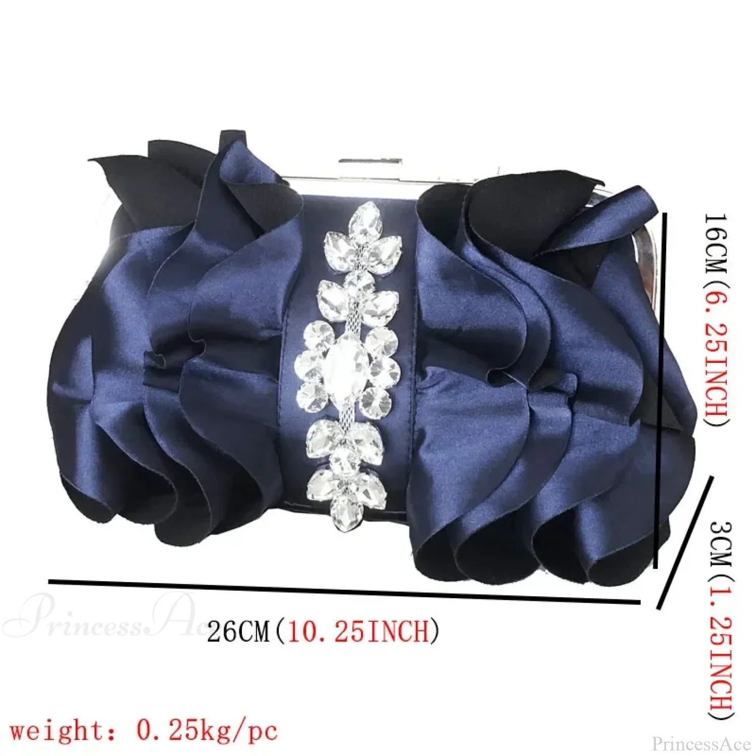Elegant Red Evening Rhinestone Clutch Wristlet - Image 6