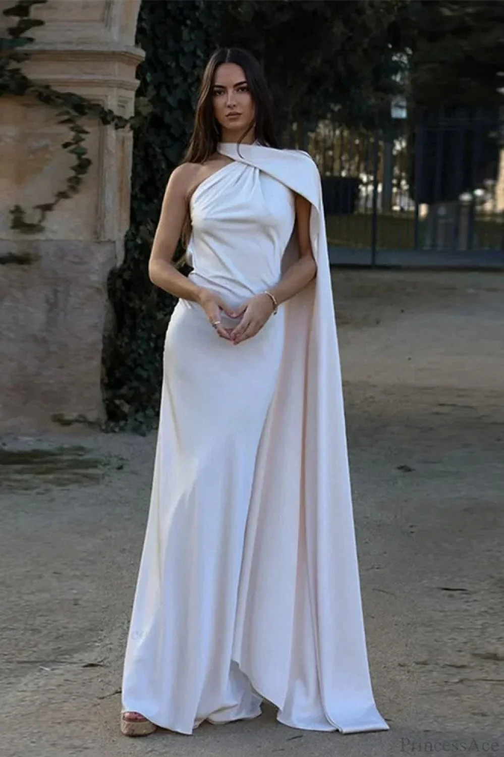 Elegant Satin Halter Dress - Image 2