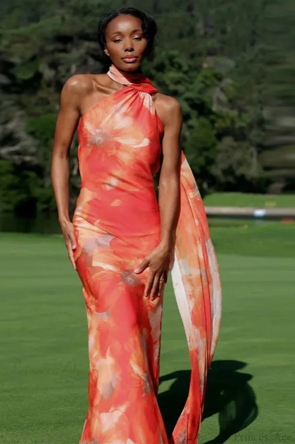 Elegant Satin Halter Dress - Image 6