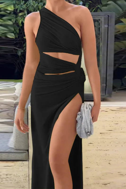 Elegant Sexy Asymmetrical Shoulder Party Dress - Image 7