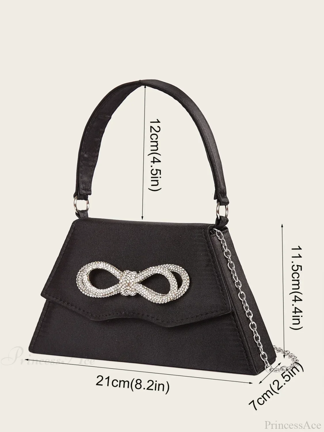 Elegant Silk Rhinestone Bow Wedding Clutch Bag - Image 3