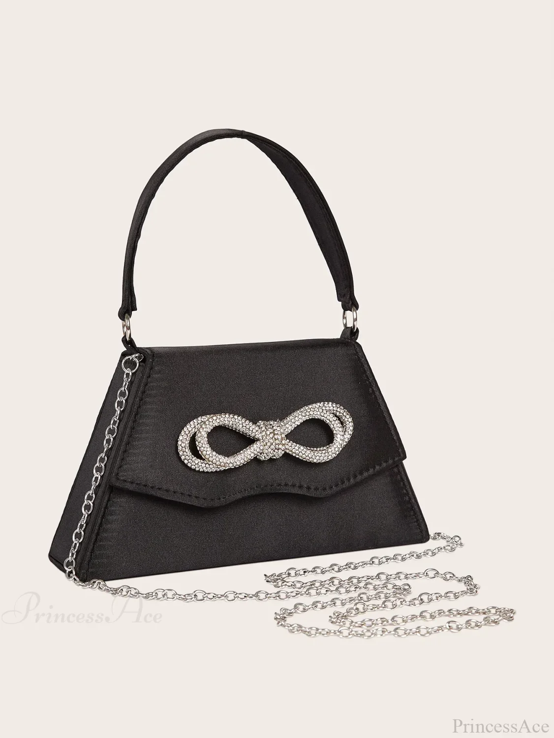 Elegant Silk Rhinestone Bow Wedding Clutch Bag - Image 4