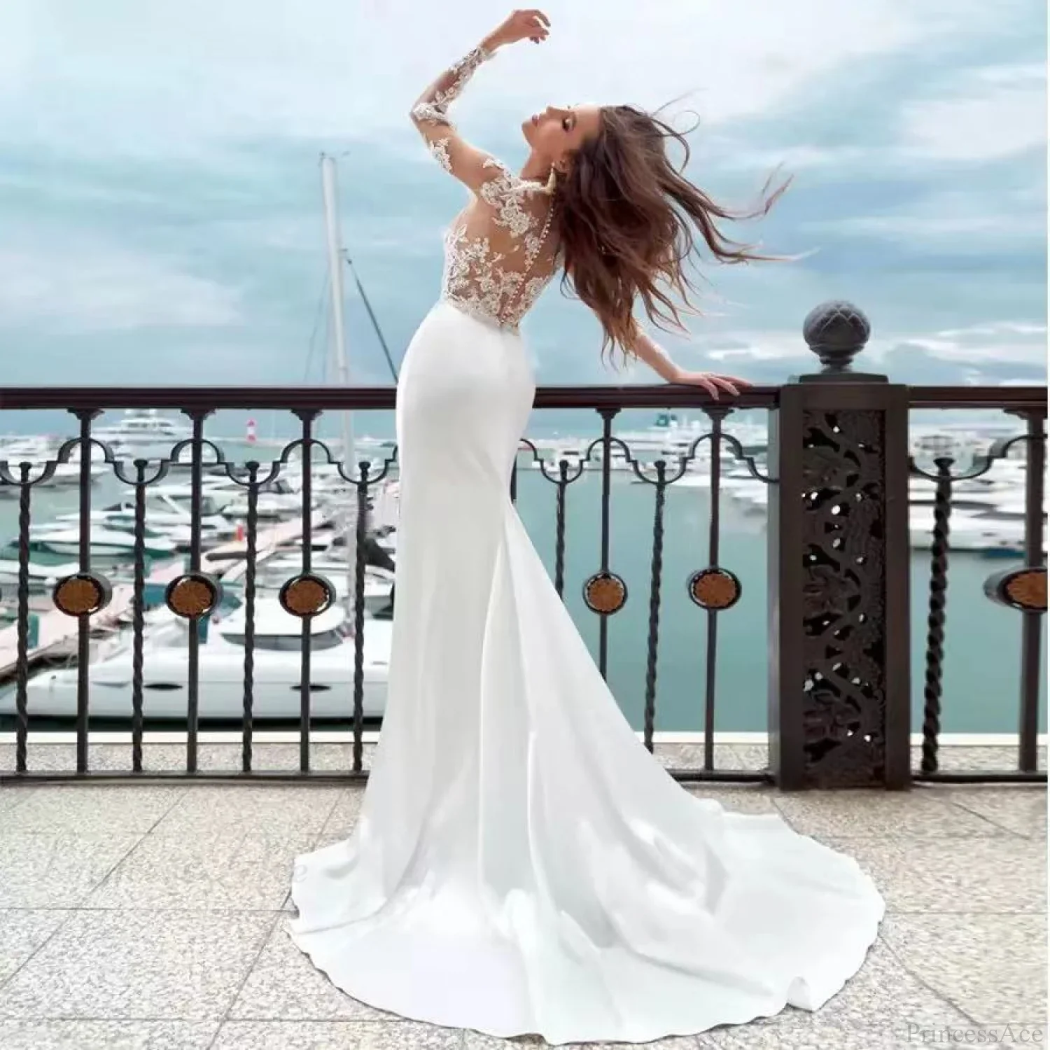 Elegant Strapless Evening Gown Wedding Dress - Image 3