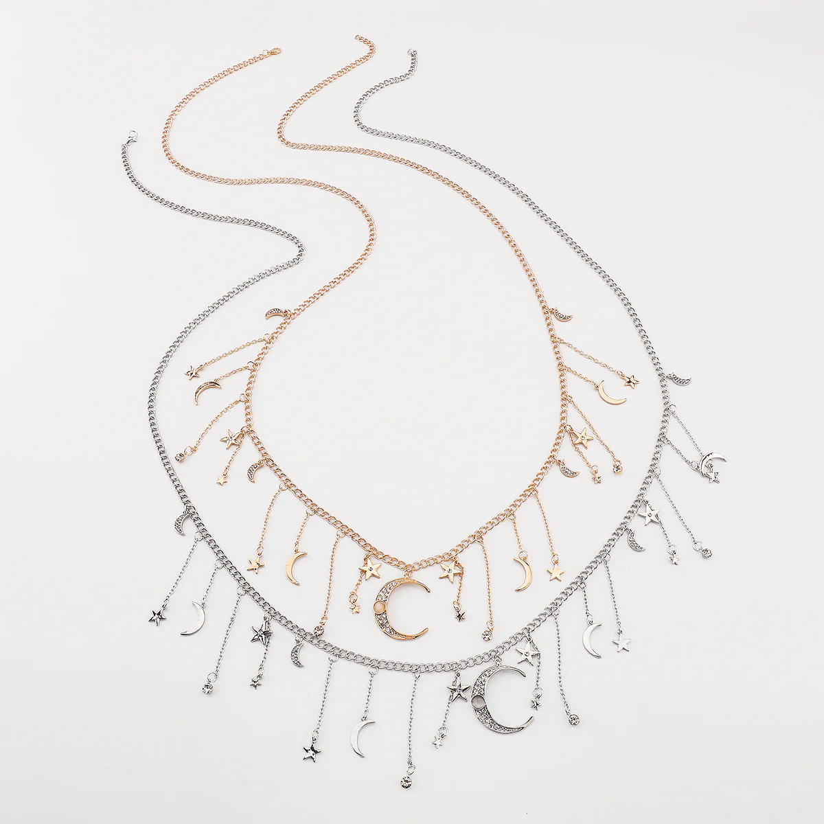Elegant Tassel Star Moon Diamond Waist Body Chain - Image 5