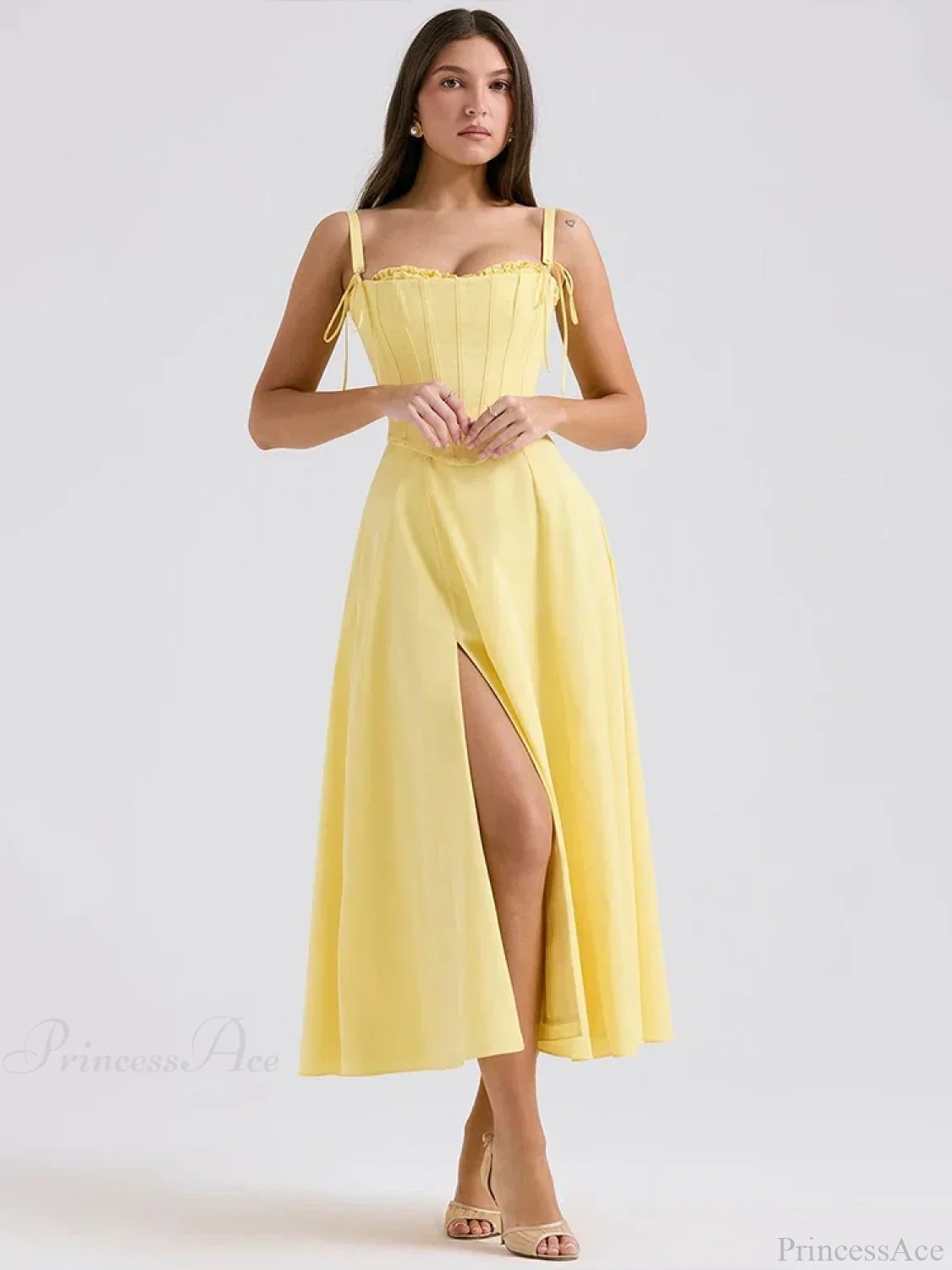 Elegant Waist Wrap A-line Vacation Dress - Image 4