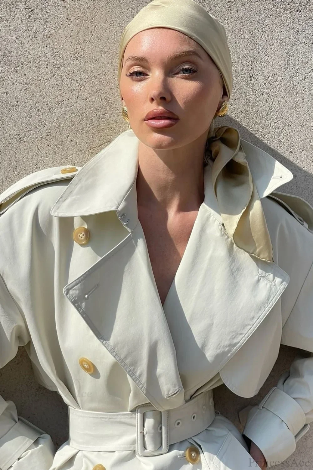 Elegant Wide Lapel Tie Waist Trench-Inspired Overcoat - Image 5