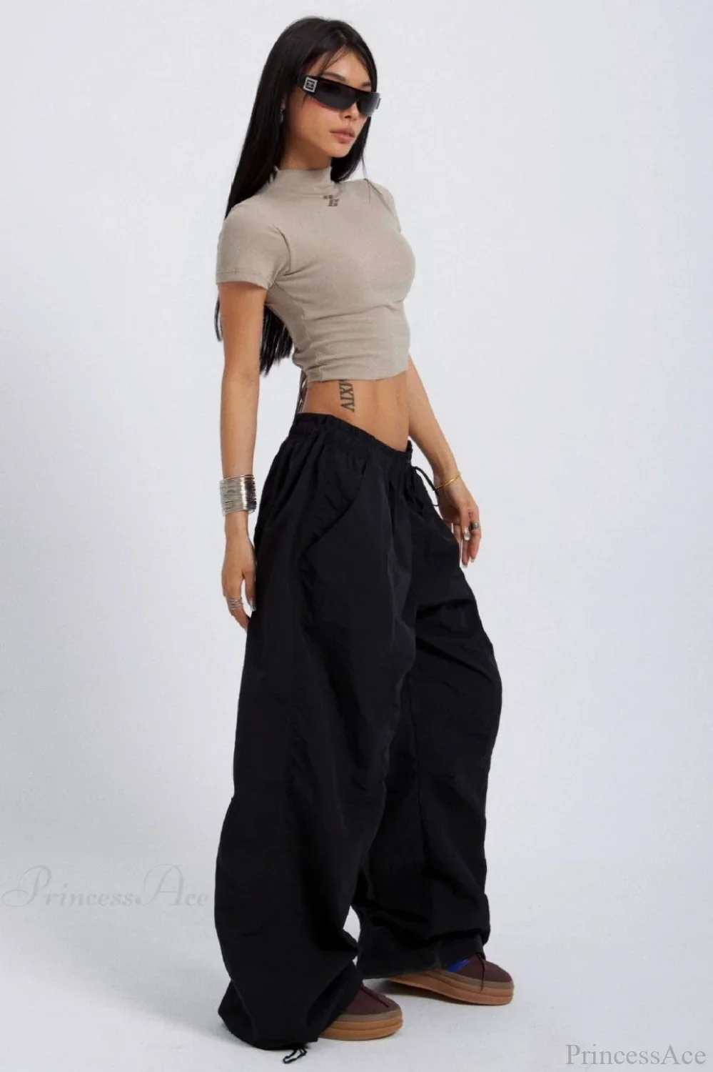 Embroidered Cargo Street Straight Leg Pants - Image 4