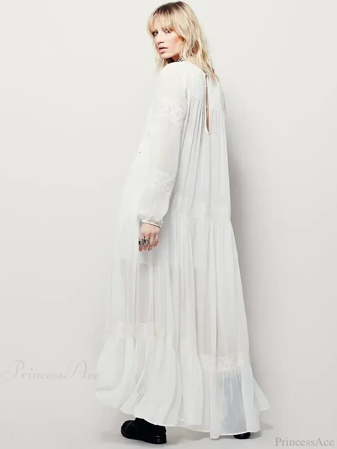 Embroidery Flower V-neck Split Mini Boho Dress - Image 6