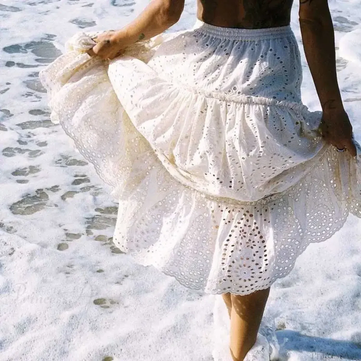 Embroidery High Waist Boho Skirt - Image 2