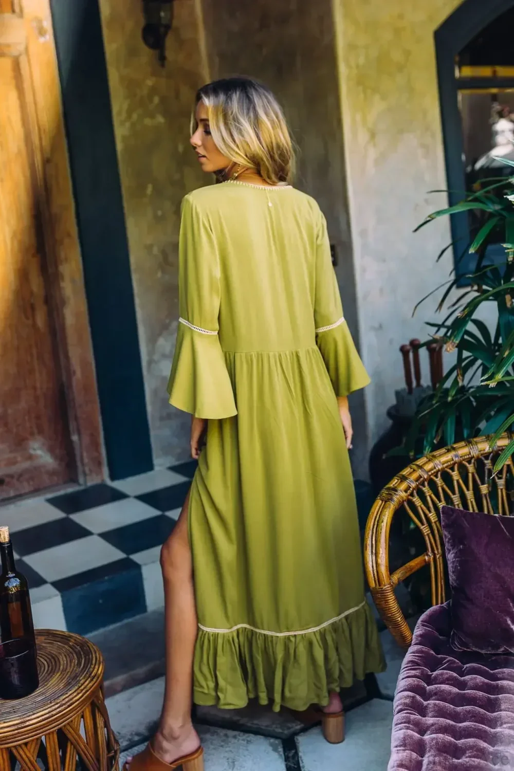 Embroidery Hollow Out Lace Retro White Boho Dress - Image 3