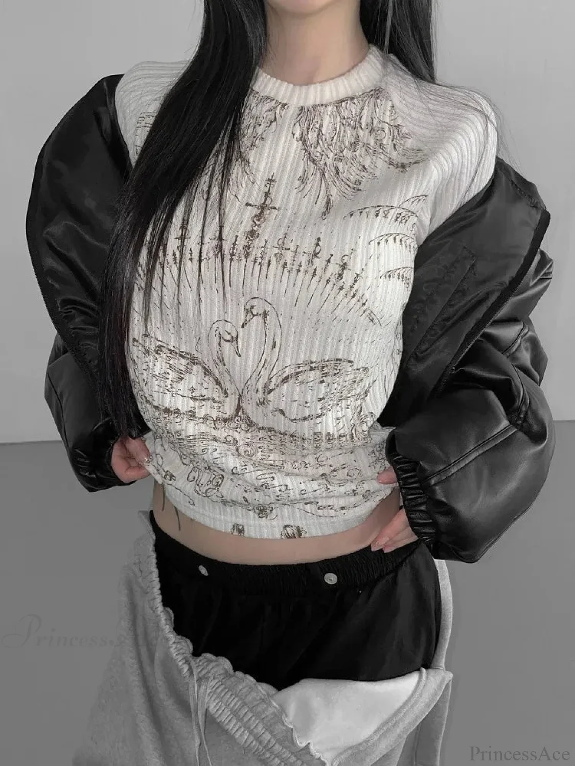 Emotional Printed Round-neck Knit Top - Image 2