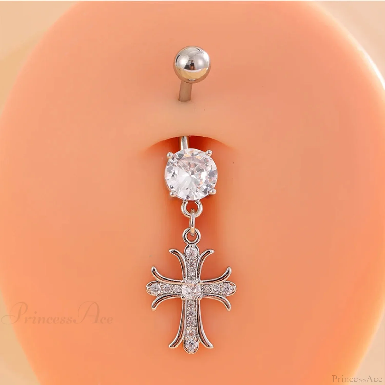 Empty Cross Rebel Gothic Belly Ring - Image 4