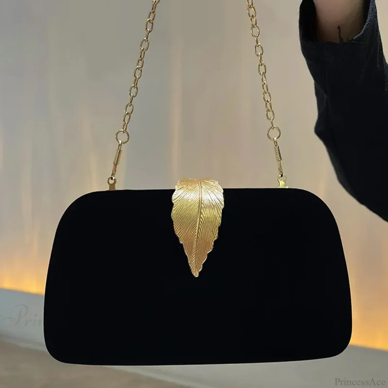 Evening Clutch Pearl Chain Handbag Wedding Cocktail Party Purse - Image 3